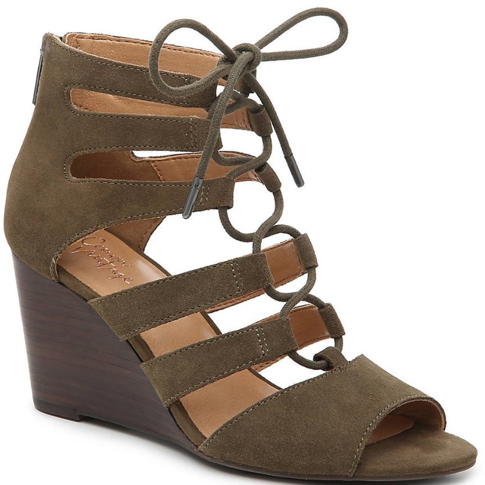 Olive Green Julene Gladiator Wedge Sandal